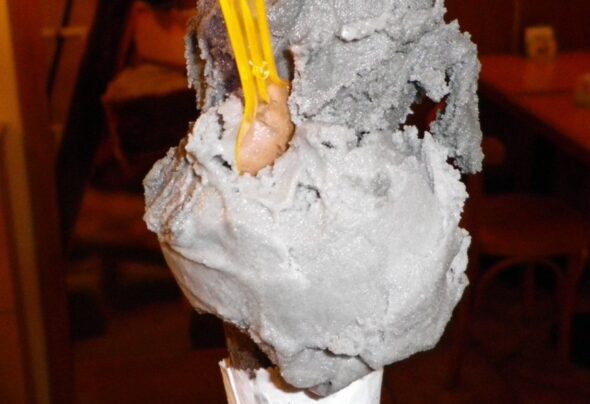 Grey ice cream in Argentina
