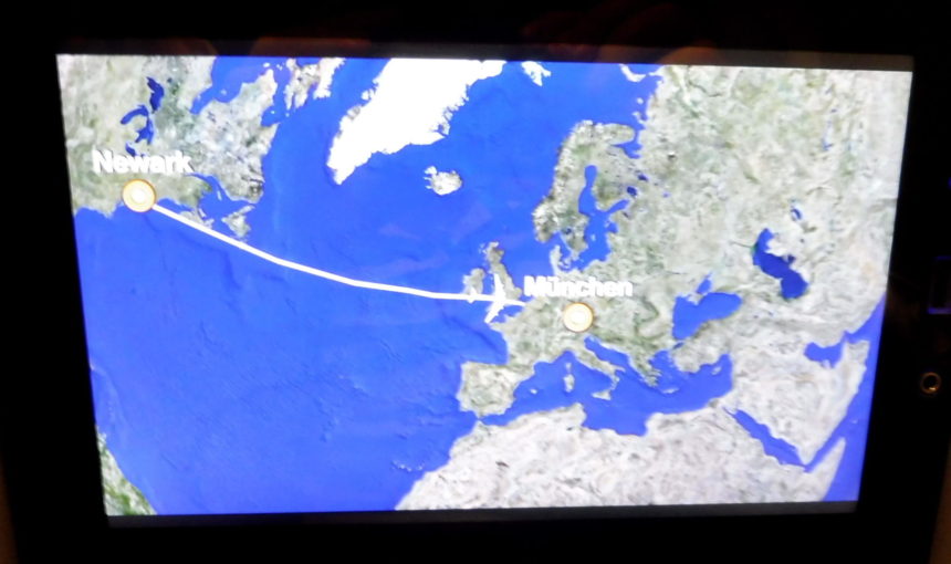 Flight map Newark to Munich