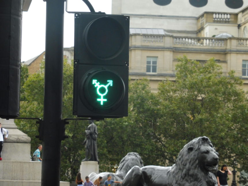 England London Trafalgar Square transgender traffic lights again