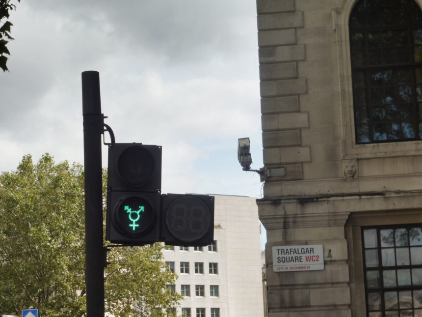 England around Trafalgar Square - transgender traffic light