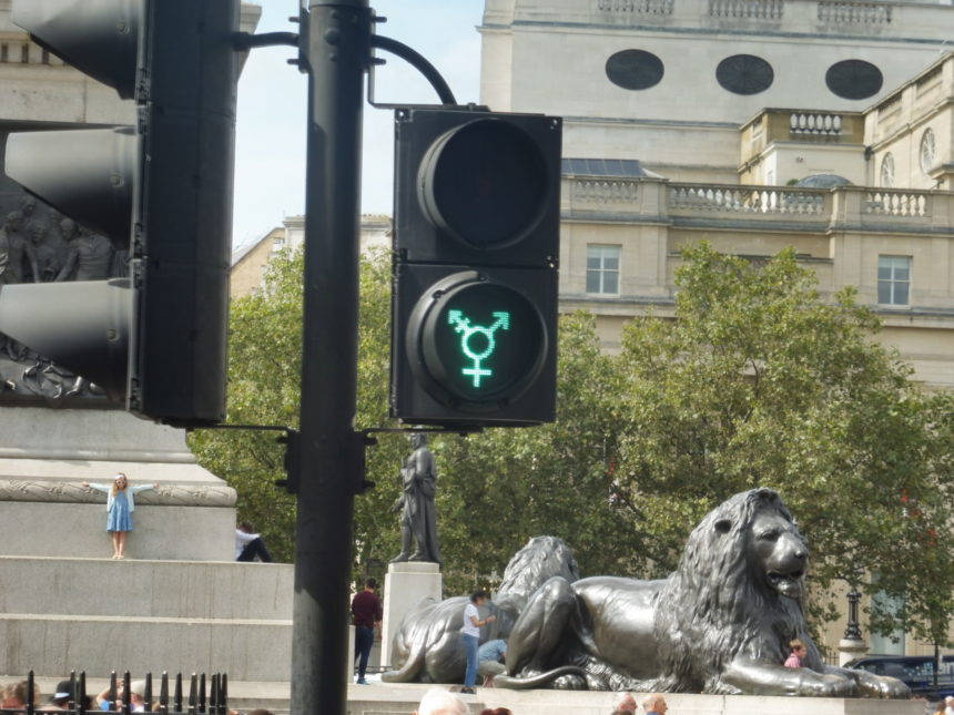 England around Trafalgar Square - transgender traffic light again
