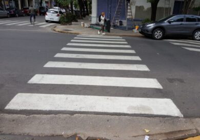 Crosswalks in Argentina are lovely painted road decorations